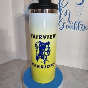 Yellow and Blue Fairview Warriors Tumbler